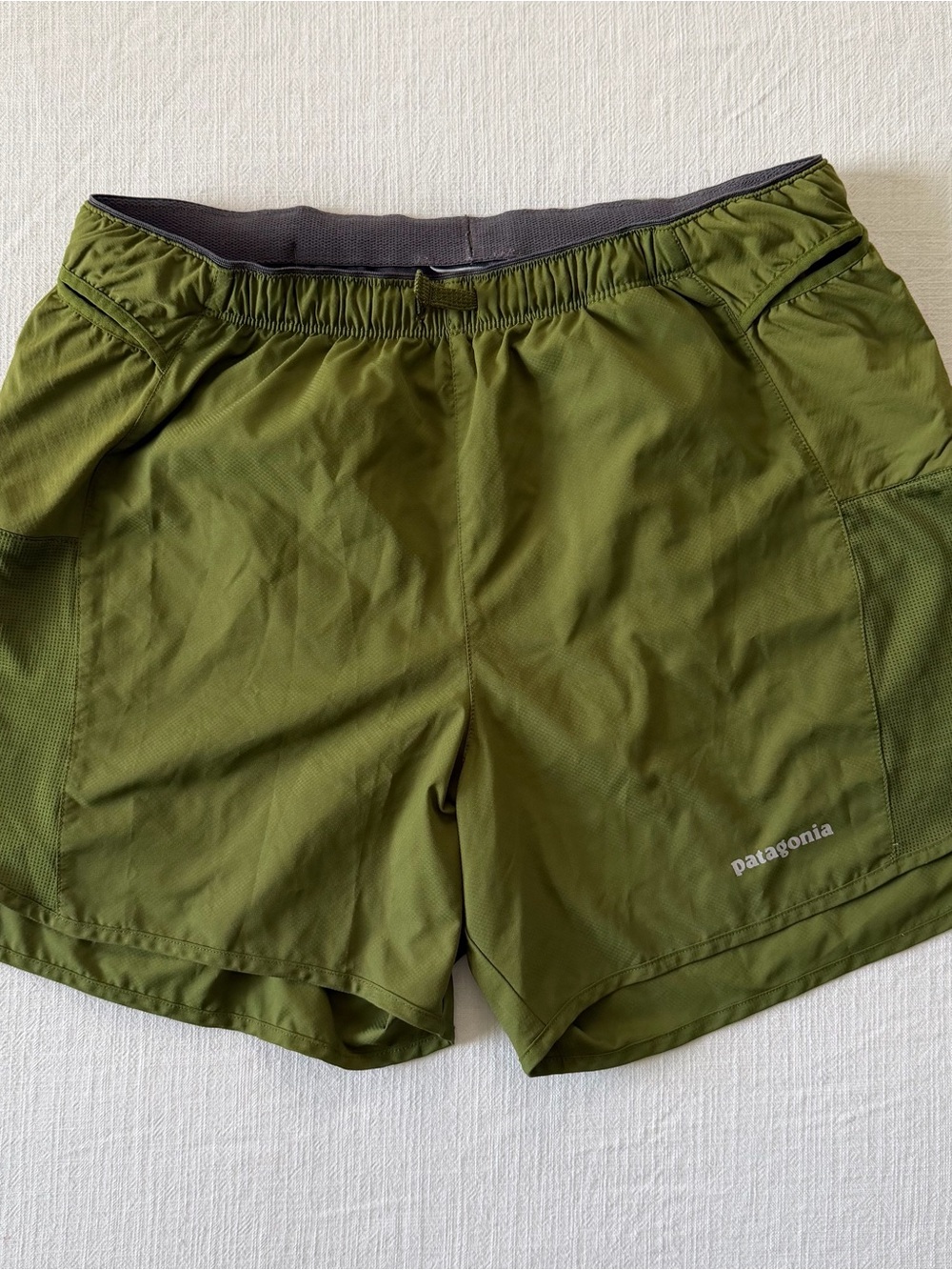 Patagonia Nine Trails Running Shorts Olive Green